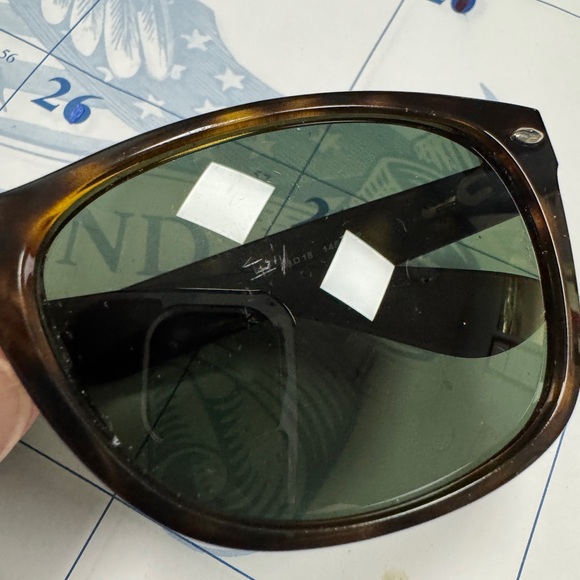 Ray-Ban POLARIZED RB 2132 New Wayfarer 58/18 Dark Tortoise Sunglasses ~Rare Size - Picture 6 of 11